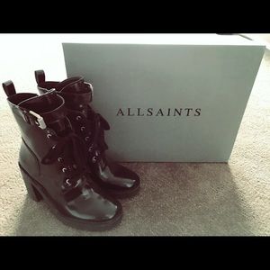 All Saints Cacey Leather Combat Boots